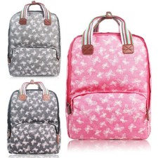 Butterfly Oil Cloth Cotton Waterproof Sparkle Backpack Travel Holidays Rucksack