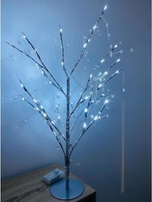 XMAS WHITE 70CM PRE-LIT 48LED LIGHT UP BERRY CHERRY BLOSSOM TREE CHRISTMAS 2024