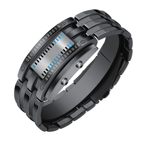 Binary watch blue backlight - binary,