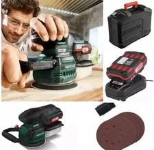 Parkside 20V Cordless Orbital Sander + Case. Battery and charger new✅🆕🔋🔌🔥