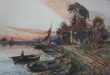 COASTAL SCENES WITH FISHERFOLK Aft DANIEL SHERRIN PAIR PRINTWORKS c1930s,