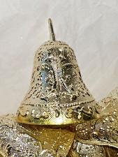 LOT OF 36 HARD PLASTIC BELLS Metallic Gold CRAFTS, FAVORS, WEDDING, CHRISTMAS