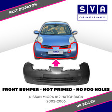 For Nissan Micra 2002-2006 Front Bumper K12 Hatchback Unprimed No Fog Holes New