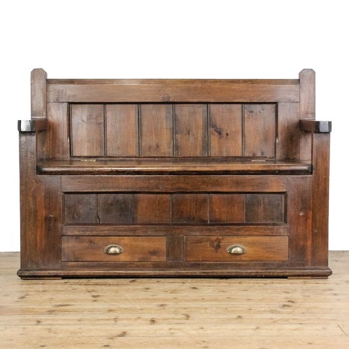 Reclaimed rustic pine settle - reclaimed,