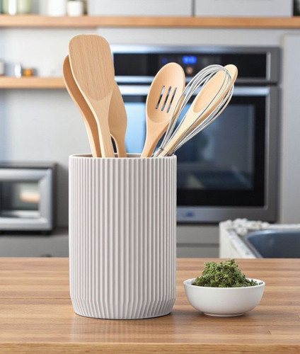 White ribbed ceramic - white, &