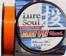 Momoi Lure Soul PE8,150 Metre 8 Way Braided Line, Orange, Braided Line