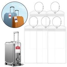 5 Pack Cruise Luggage Tag Holder, Waterproof Label Holders Clear Travel Durable