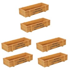 6 pcs Wooden Garden Planter Vintage Planter Box Rectangular Plant Container