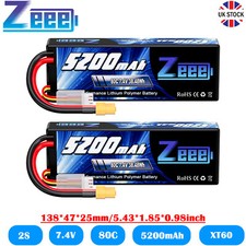 2PCS Zeee 2S LiPo Battery 7.4V