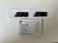 Set of Gloss Black BMW M Wing Badges (2). FREE ALCOHOL WIPE INCLUDED
