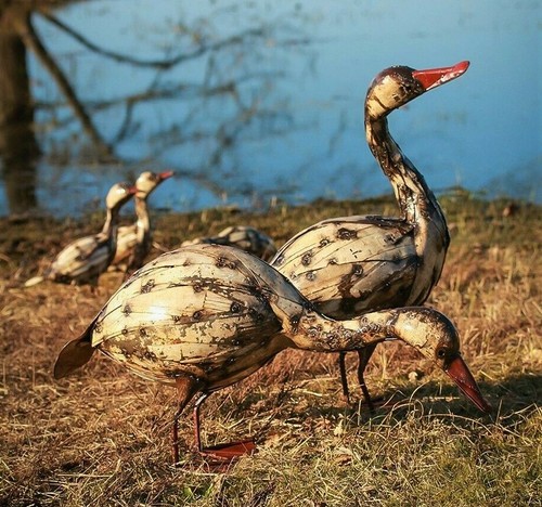 Metal goose garden ornament - metal,