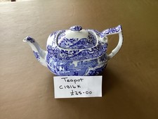 Spode blue Italian Teapot