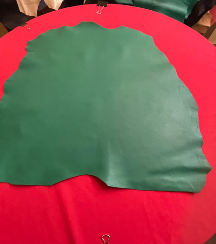 Peacock green leather hides - green,