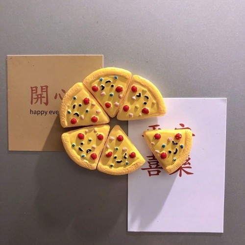 Cute pizza fridge magnets - fridge, set
