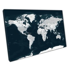 Minimalist World Map Canvas