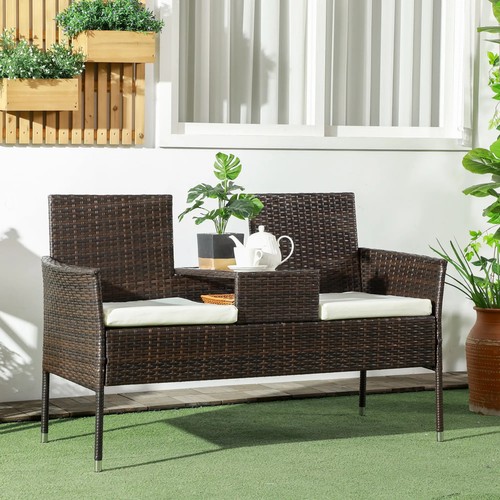 Rattan companion bench set - companion,