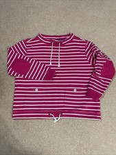 Lazy Jacks Pink Striped Sweat Top Fleece Lined Size XL (20) Pockets