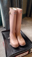 Vintage Hunter Super Rare Pink Rubber Wellies,wellington Boots Size 7/41