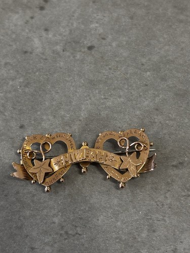 9ct gold mizpah - gold, antique
