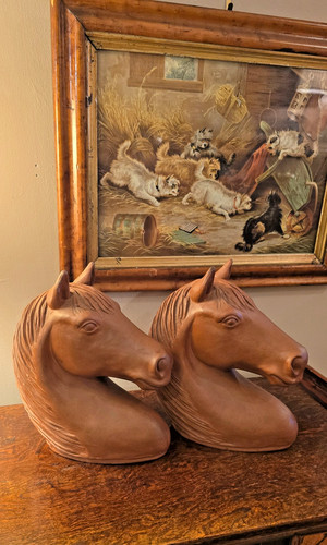 Pair vintage terracotta - of,