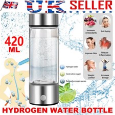 Hydrogen Water Bottle Electrolysis Generator Alkaline Ionizer Water Maker Cup UK