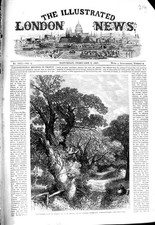 Original Old Antique Print