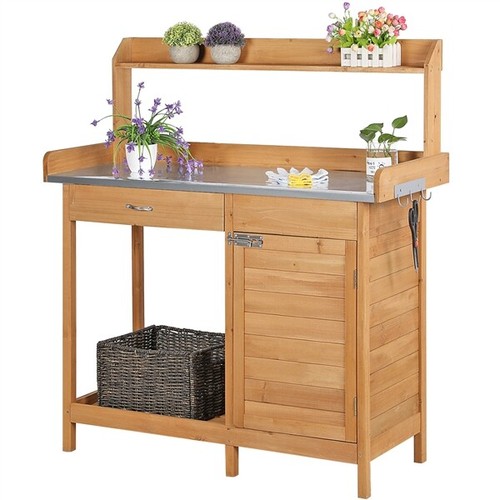 Potting bench table wood - bench,