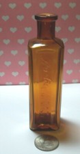 NICE RARE AMBER SQUARE DRUG STOR EMBOSSED, BOOTS CASH CHEMISTS
