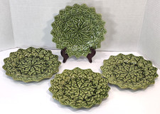 4 Portuguese Majolica Green