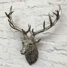Wall Mounted Deer Head Home Decor Stag Head Rustic Deer Antler Plaque Statue