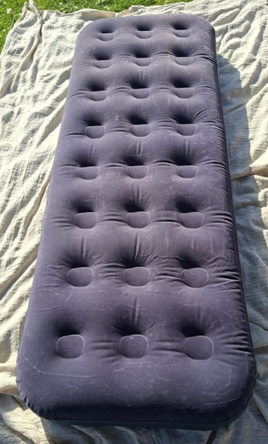 Flocked air bed - single, blue