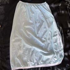 Vtg Pale Blue Silky Nylon