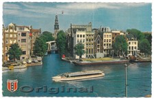 Postcard Amsterdam Binnen-Amstel en Grönburgwal, canal ships, barge, canal cruise