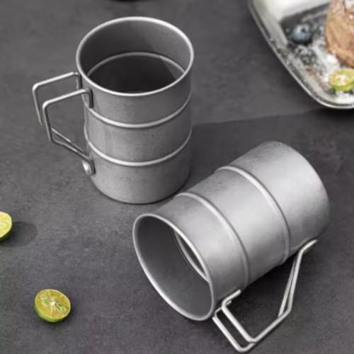 Stainless steel wooden mug - stainless,