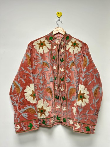 Luxury peach velvet suzani - luxury,