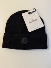 Moncler Men's Beanie Hat BRAND NEW WITH TAGS, BLACK BADGE 