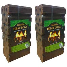 Homefire High Energy Ultra Dry Heat Logs Eco Wood Open Fire Log Fuel Pack of 24