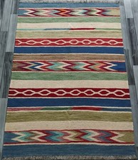 Modern Handmade Afghan/Turkish Kilim Rug, Aztec Wool Area Rug, Size 181x130 CM