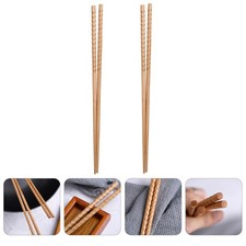  2 Pairs Wood Lengthen Chopsticks Multifunction Frying Noodle Chafing Dish