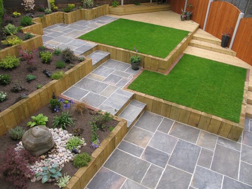 Sandstone paving split - paving:,