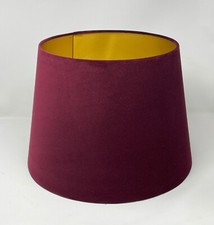 Lampshade Tapered Burgundy Velvet Brushed Gold Empire Light Shade