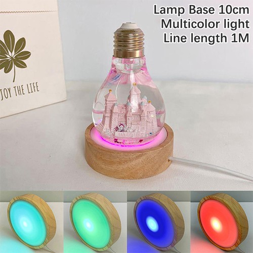 Round wooden led night - wooden,