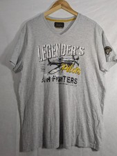 Legender's Aeronautical XXL Pilot T-Shirt Grey V-Neck Vintage US Air Force 1964