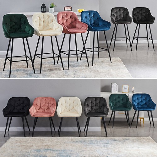 Bar stools velvet breakfast - 2x,