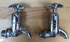 Vintage Chrome Bib Taps ½” Unused