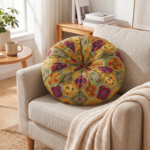 Bohemian round floor cushion - bohemian,