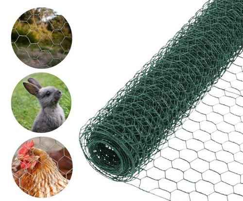 Pvc coated green chicken wire - green,