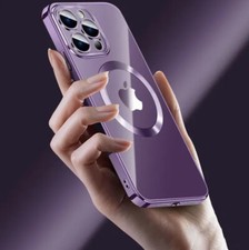 For iPhone 14 Pro Max 13 12 11 Clear Wireless Charging Magnetic Case Cover