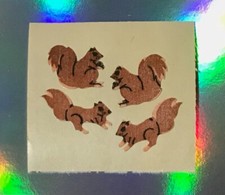 ORIGINAL Album Stickers 90s Stickers Vintage Demolition FUZZY FABRIC Squirrel ?
