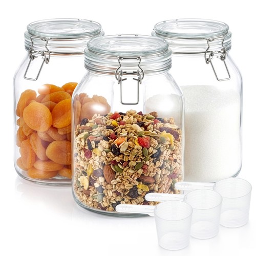 Airtight glass storage jars - glass,